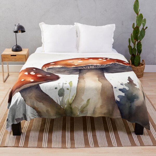Item preview, Red Top Mushrooms Botanical Watercolor designed and sold by Tammy Marie Russell.