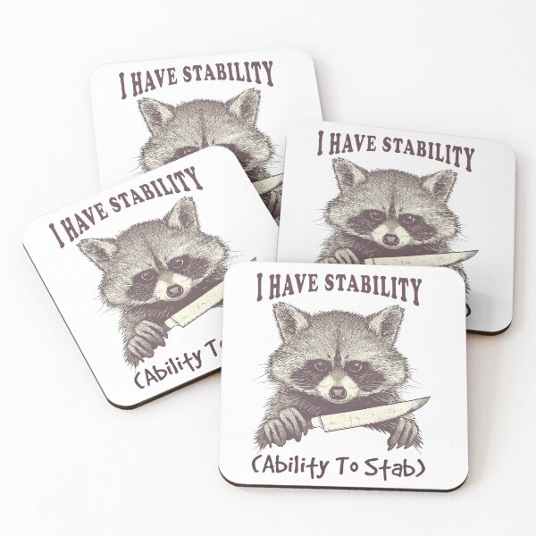 Item preview, I Have Stability Ability To Stab Funny Vintage Raccoon  designed and sold by PatternFariss.