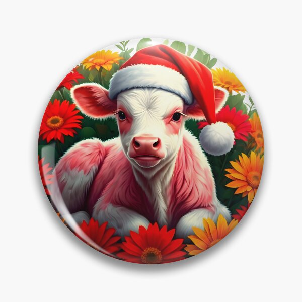 Item preview, Merry Christmas Brahman Baby Cow designed and sold by CraftyAnimal.