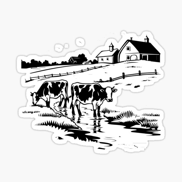 Item preview, Cattle Cow Farm Dairy Ranch Livestock Beef Pasture Husbandry Barn designed and sold by inkoutninja.