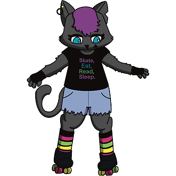 Artwork thumbnail, Roller Skating Cat by Creating With Ari