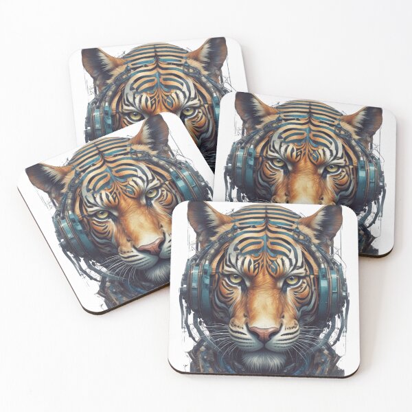 Item preview, "Cyber Tiger Beats: Futuristic Feline" designed and sold by C-Collectible.