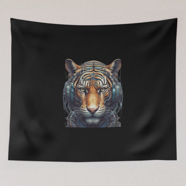 Item preview, "Cyber Tiger Beats: Futuristic Feline" designed and sold by C-Collectible.