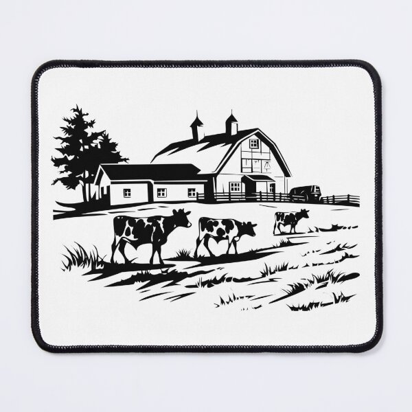 Item preview, Cow Farmhouse Cattle Ranch Barn Rural Livestock Dairy Country Shed designed and sold by inkoutninja.