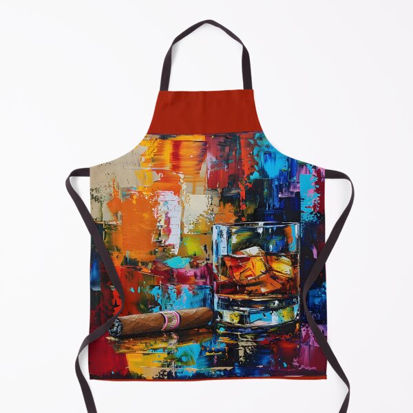 Item preview, Whiskey and Cigar - Bold Abstract Colors Create Intensity and Depth Digital Art AI Generated designed and sold by OlfactoART Studio.