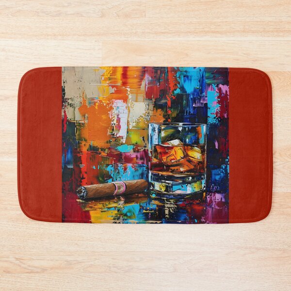 Item preview, Whiskey and Cigar - Bold Abstract Colors Create Intensity and Depth Digital Art AI Generated designed and sold by OlfactoART Studio.