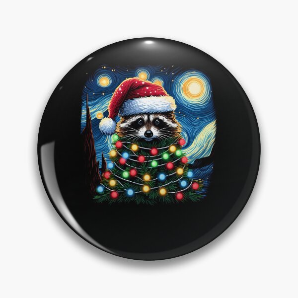 Item preview, Raccoon Santa Xmas Lighting Starry night Christmas Pajamas designed and sold by MTRBSK11.