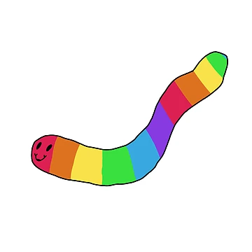 Artwork thumbnail, Happy Rainbow Worm by Roubyn