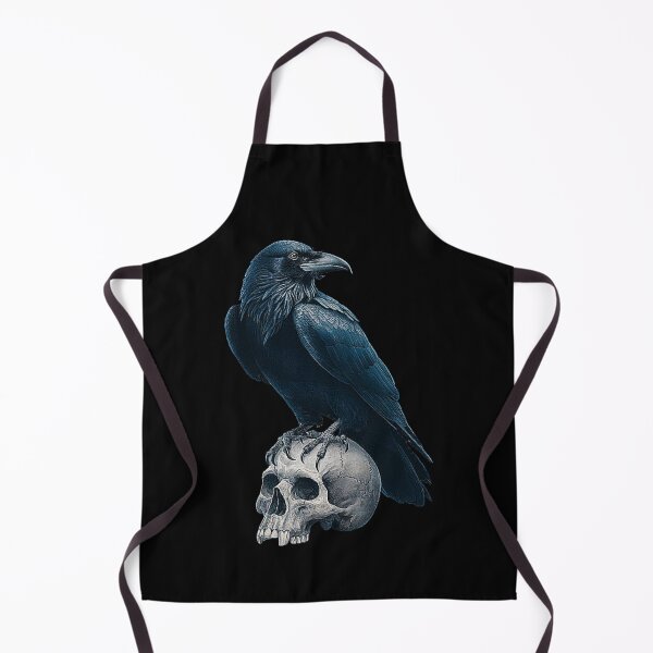 Item preview, Dark Raven on Skull - Gothic Crow Art with Skull Symbolism designed and sold by love3617.