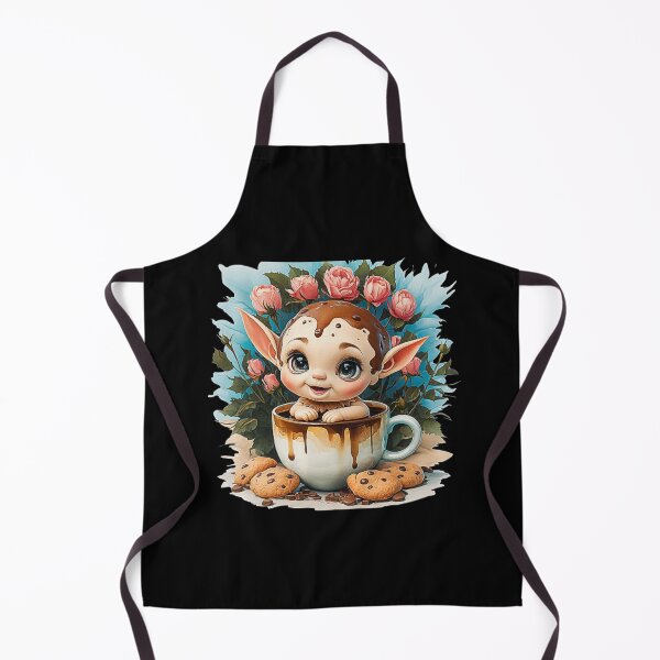 Item preview, Adorable Fantasy Elf in Chocolate Cup - Cute Baby Elf Art designed and sold by love3617.