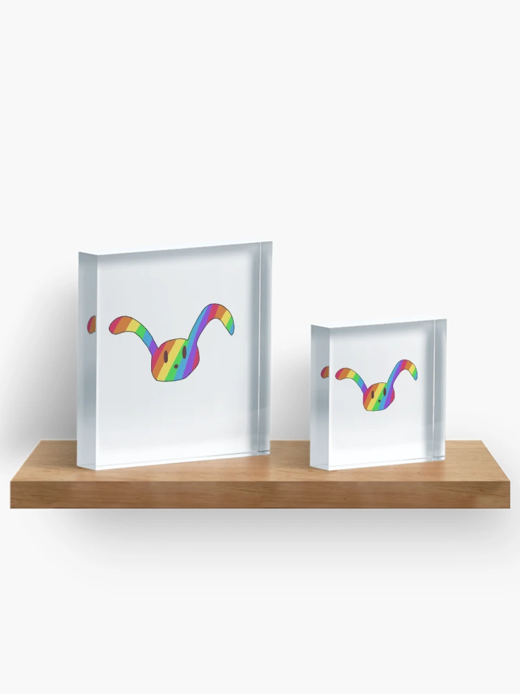 Thumbnail 3 of 5, Acrylic Block, Rainbow Rabbit designed and sold by Roubyn.