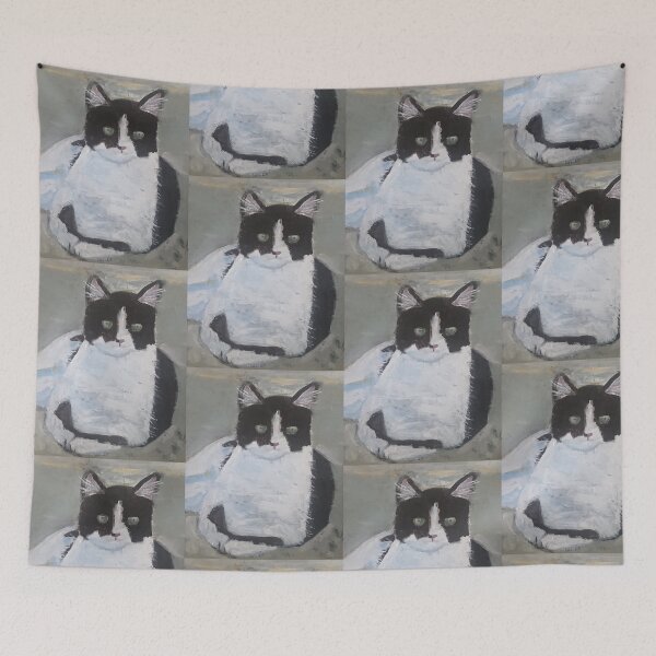 Item preview, Tuxedo cat lying down designed and sold by Jacinta hunt.