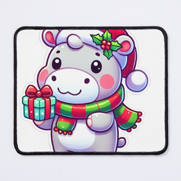 Item preview, Christmas Hippo with Gift designed and sold by vios765.