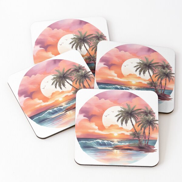 Item preview, Tropical Sunset Palm Trees Scene Nature designed and sold by Tammy Marie Russell.