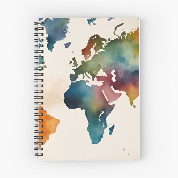 Item preview, World Map Geography Watercolor designed and sold by Tammy Marie Russell.