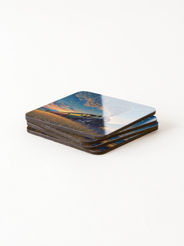 Thumbnail 4 of 5, Coasters (Set of 4), Bitcoin Wave Riding the Crypto Tide designed and sold by RadDeck.