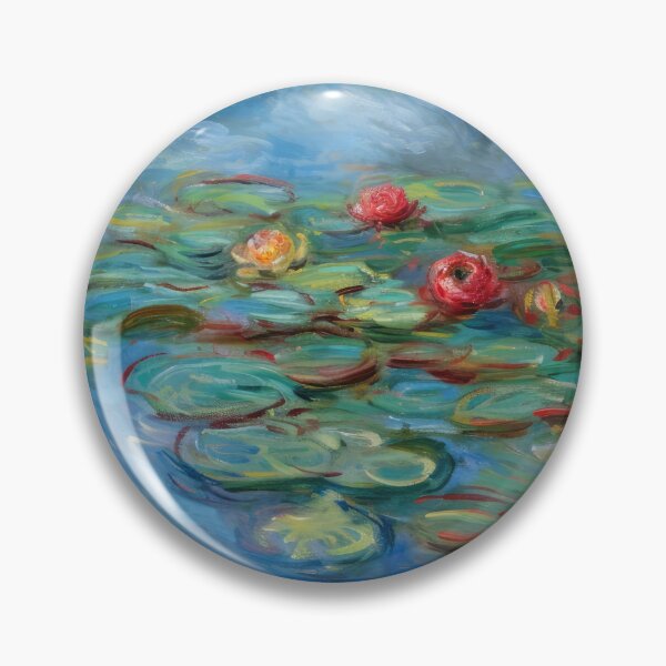 Item preview, Oil Painting Summer Lotus Flowers Lake Artwork Vintage designed and sold by LinhChan.