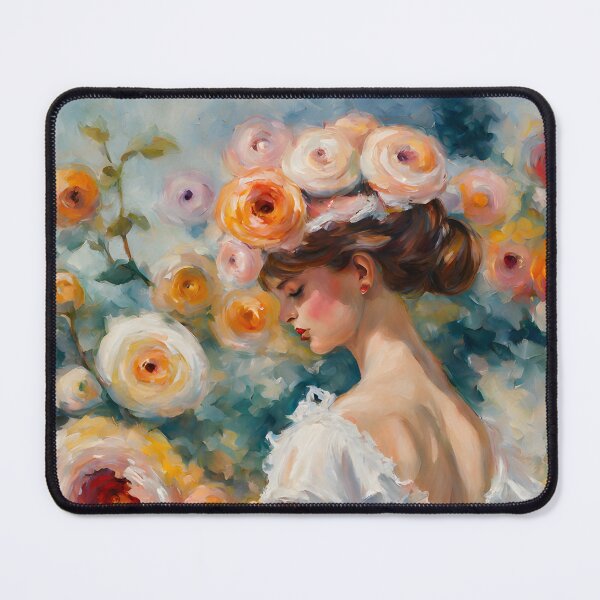 Item preview, Woman with Floral Headpiece in Dreamy Garden designed and sold by RetroPop23.