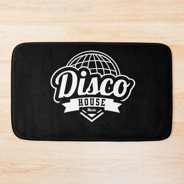 Artikelvorschau, DISCO HOUSE - Discoball-Banner-Logo (weiß) entworfen und verkauft von Discothreadz.