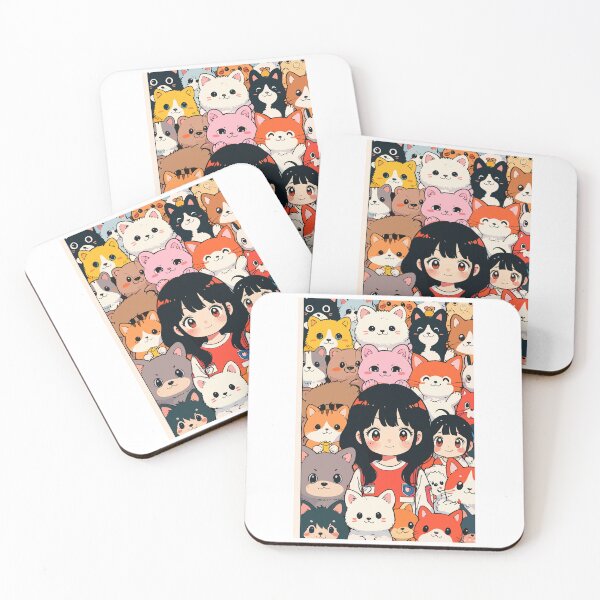 Item preview, Adorable Anime Girl Surrounded By Cute Cartoon Animals designed and sold by xgertgreks.