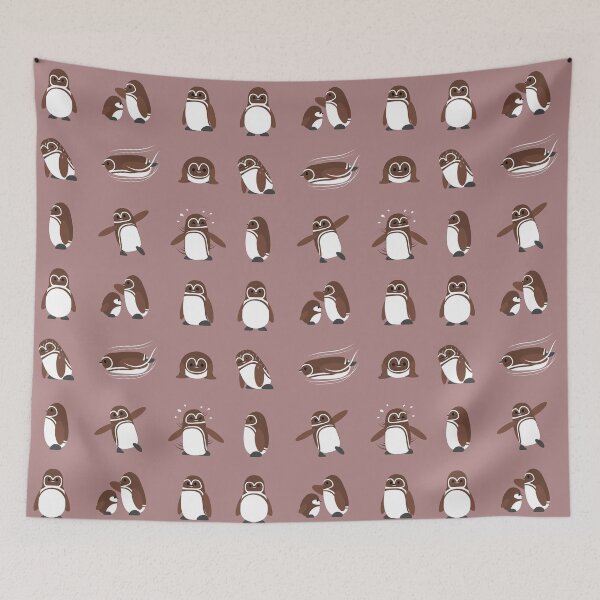 Item preview, Galapagos Penguin Cute Characters Dancing designed and sold by SUPERHERON.