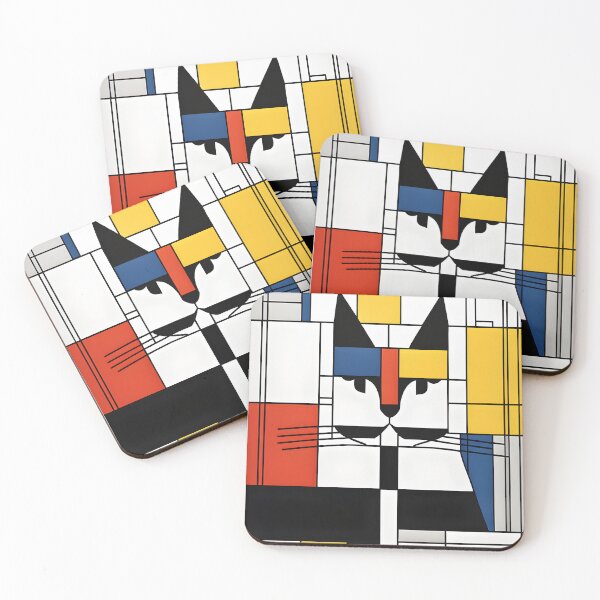 Item preview, Abstract Cat Face with Color Blocks designed and sold by RetroPop23.