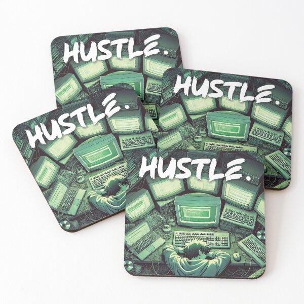 Item preview, Hustle - Anime Computer, Coder, Coding, Gaming Motivation designed and sold by chantastical.