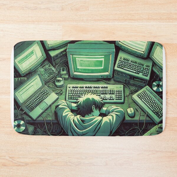 Item preview, Hustle - Anime Computer, Coder, Coding, Gaming Motivation designed and sold by chantastical.