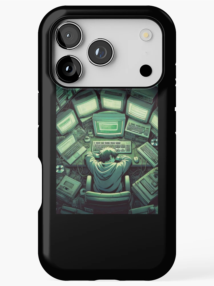 Thumbnail 1 of 4, iPhone Case, Anime Computer, Coder, Coding, Gaming Motivation designed and sold by chantastical.