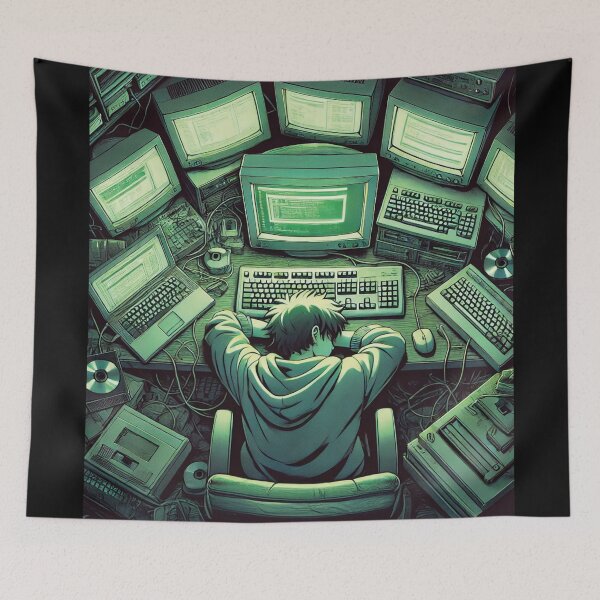 Item preview, Anime Computer, Coder, Coding, Gaming Motivation designed and sold by chantastical.
