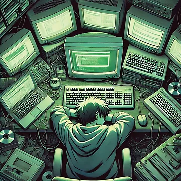 Artwork thumbnail, Anime Computer, Coder, Coding, Gaming Motivation by chantastical