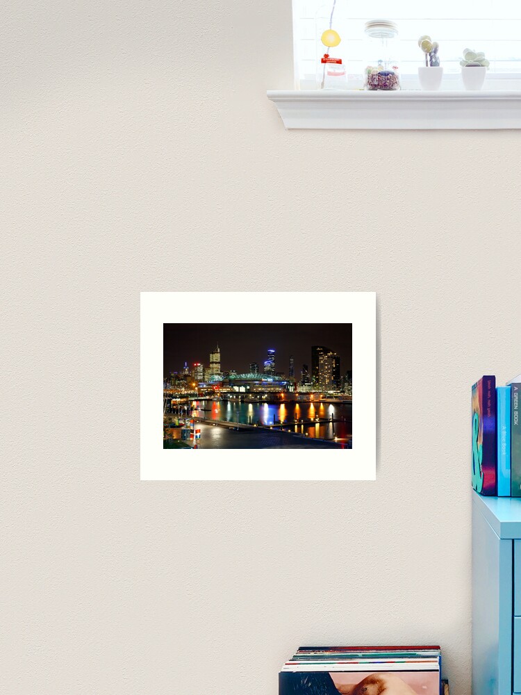 Thumbnail 2 of 3, Art Print, Docklands By Night, Melbourne, Australia designed and sold by Chockstone.