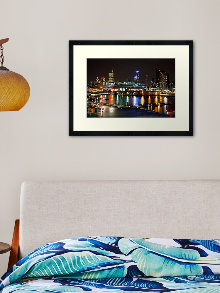 Thumbnail 2 of 7, Framed Art Print, Docklands By Night, Melbourne, Australia designed and sold by Chockstone.