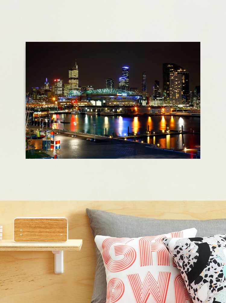 Thumbnail 2 of 3, Photographic Print, Docklands By Night, Melbourne, Australia designed and sold by Chockstone.