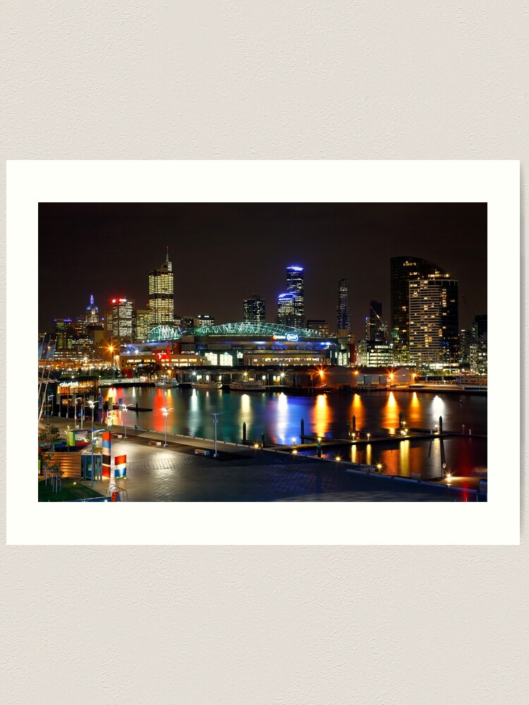 Thumbnail 1 of 3, Art Print, Docklands By Night, Melbourne, Australia designed and sold by Chockstone.
