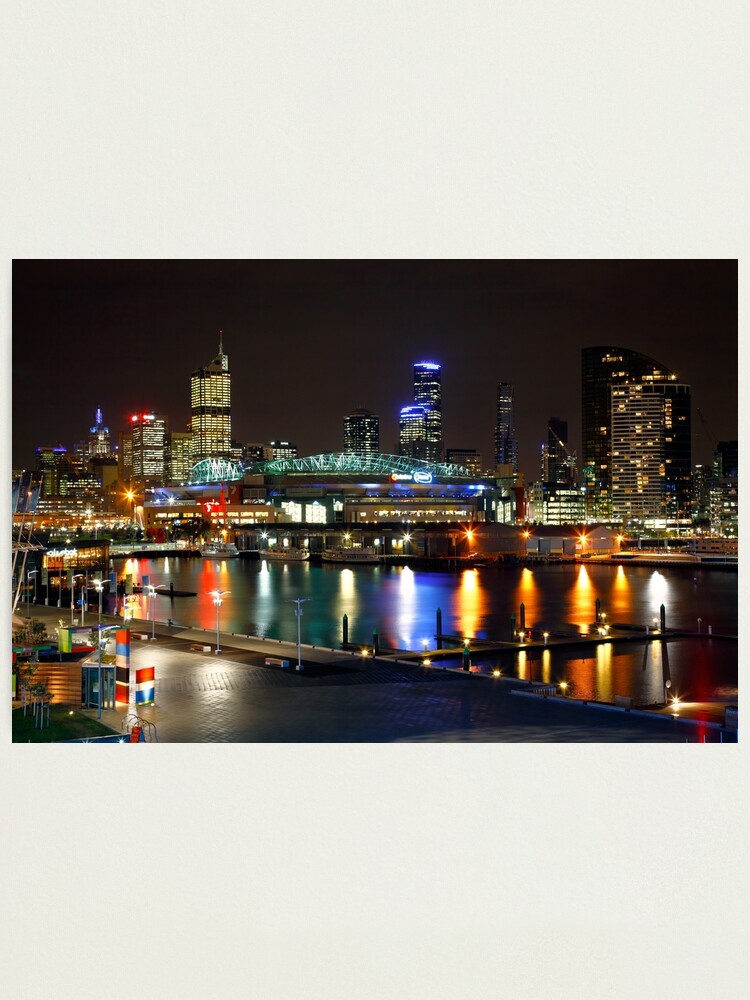 Thumbnail 1 of 3, Photographic Print, Docklands By Night, Melbourne, Australia designed and sold by Chockstone.