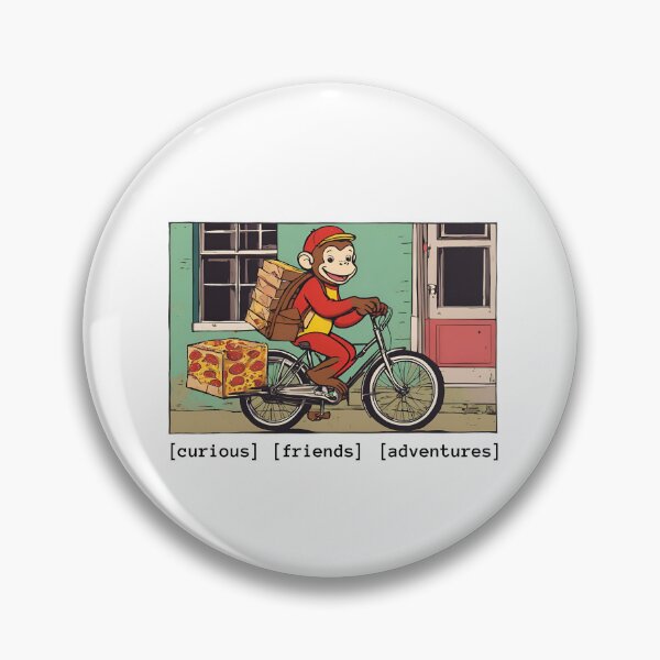 Item preview, Curious Monkey Funny Pizza Delivery in Town designed and sold by FociCreate.