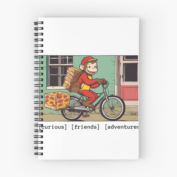 Item preview, Curious Monkey Funny Pizza Delivery in Town designed and sold by FociCreate.