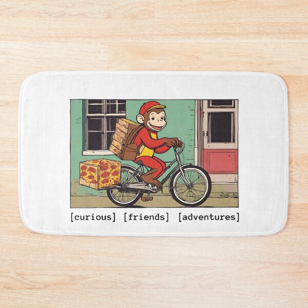 Item preview, Curious Monkey Funny Pizza Delivery in Town designed and sold by FociCreate.