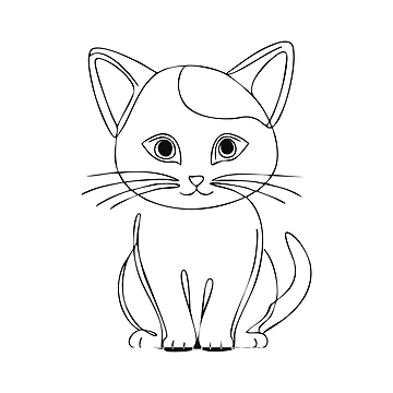 Artwork thumbnail, Kitten Line Art Design by LulaLinhDesigns