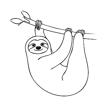 Artwork thumbnail, Sloth Line Art Design by LulaLinhDesigns