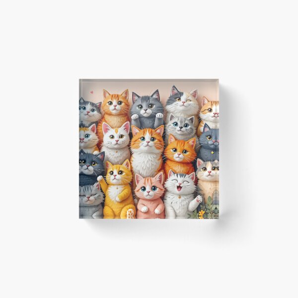 Item preview, Charming Cat Breed Collage with Abstract 3D Elements and Playful Colors designed and sold by AlwaysHome.