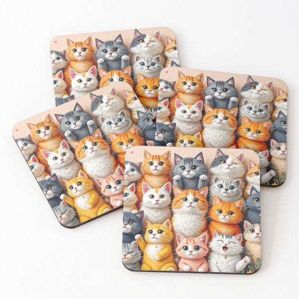 Item preview, Charming Cat Breed Collage with Abstract 3D Elements and Playful Colors designed and sold by AlwaysHome.