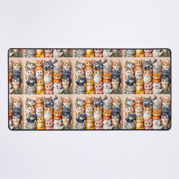 Item preview, Charming Cat Breed Collage with Abstract 3D Elements and Playful Colors designed and sold by AlwaysHome.
