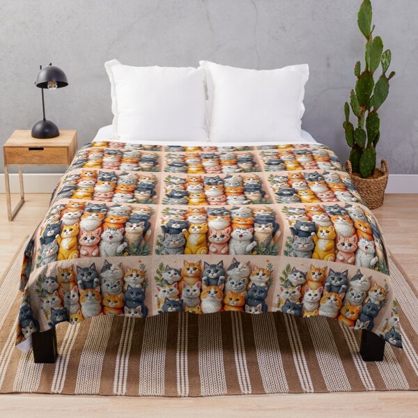 Item preview, Charming Cat Breed Collage with Abstract 3D Elements and Playful Colors designed and sold by AlwaysHome.