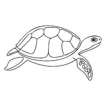 Artwork thumbnail, Turtle Line Art Design by LulaLinhDesigns