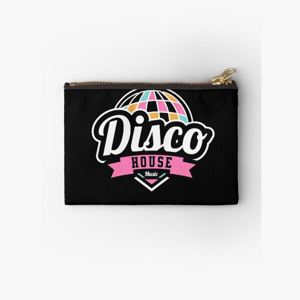 Artikelvorschau, DISCO HOUSE – Discoball-Banner-Logo (weiß/pink) entworfen und verkauft von Discothreadz.