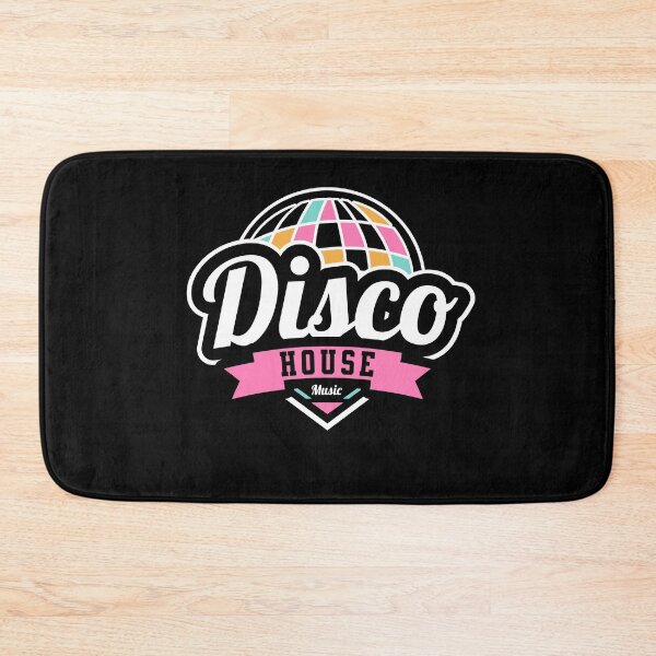 Artikelvorschau, DISCO HOUSE – Discoball-Banner-Logo (weiß/pink) entworfen und verkauft von Discothreadz.