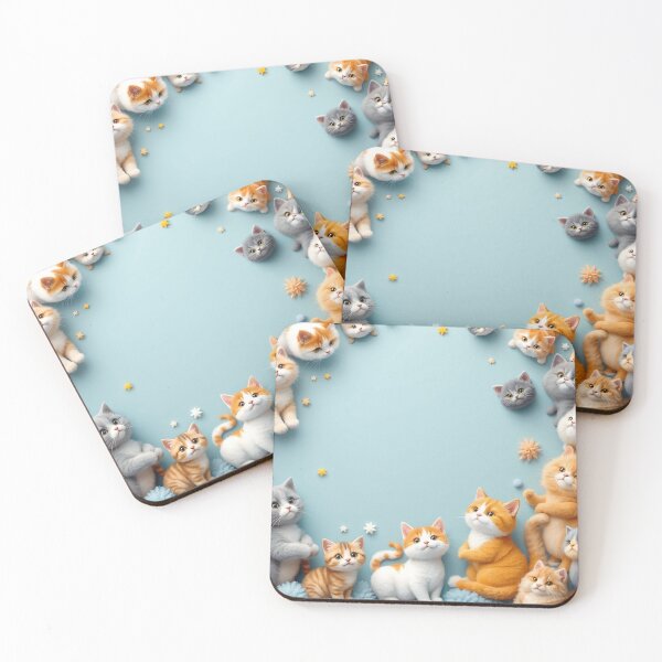 Item preview, Cute Cat Breed Patterns in Soft Pastel Colors with 3D Effects designed and sold by AlwaysHome.