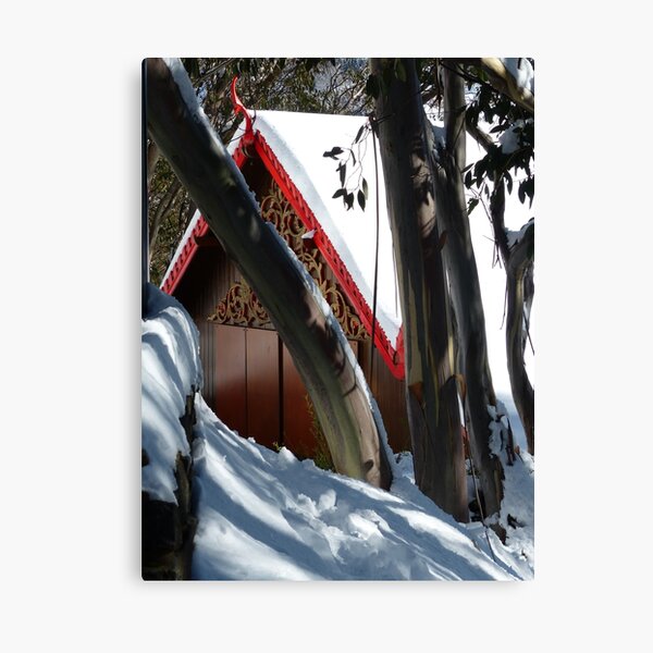 Item preview, Snow Hut of Red Timber Among Gum Trees, with bright red trims  designed and sold by GinaMarie-PV.
